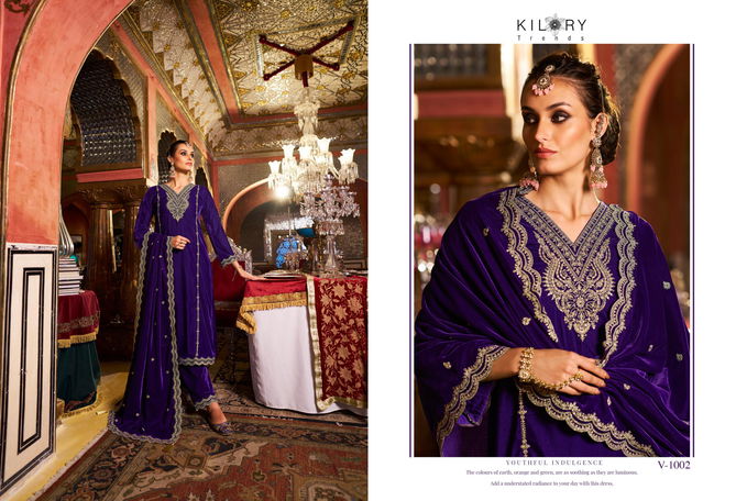 Dilruba By Kilory Winter Wear Designer Velvet Salwar Kameez Wholesalers In Delhi
